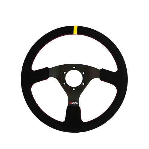 RRS Traject Steering Wheel - Flat 330 mm - Black Suede