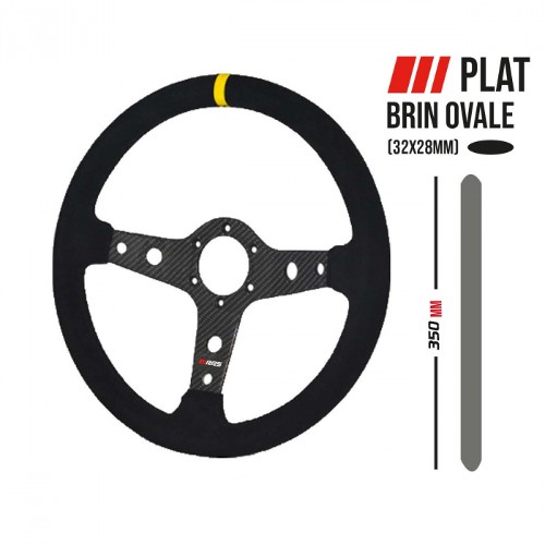 Extra Light Carbon Steering Wheel 350mm Flat Dish