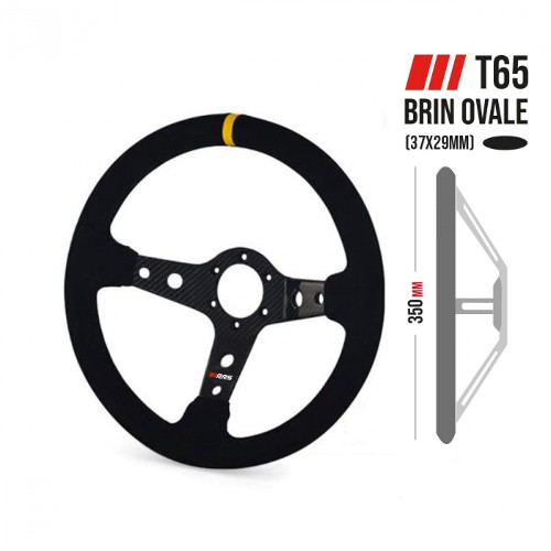 Extra Light Carbon Steering Wheel 350mm Diameter 65mm Dish