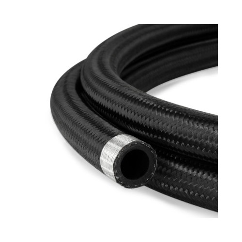 AN16 Rubber Black Nylon Braided Fuel Oil Coolant Hose Line