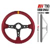 RRS Corsa Steering Wheel 350mm Diameter 90mm Dish Red Suede