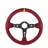 RRS Corsa Steering Wheel 350mm Diameter 90mm Dish Red Suede